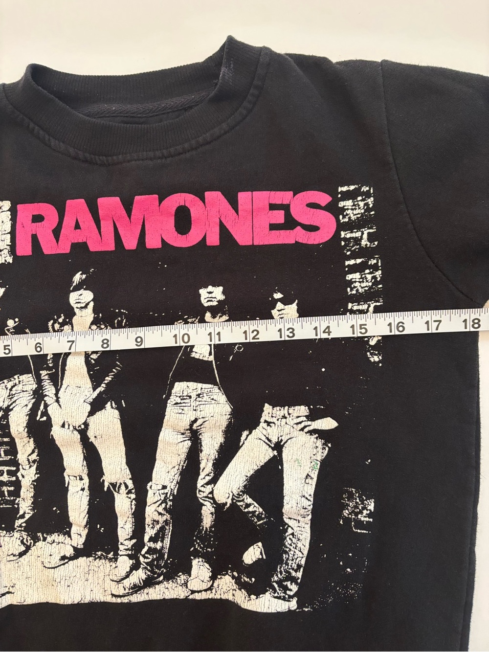 Ramones Black Graphic Crewneck Sweatshirt with Pink Logo - Picture 4 of 7